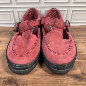 Keds Outdoor Mary Jane Red Suede Leather Buckle Strap Comfort Walking Shoes 5.5